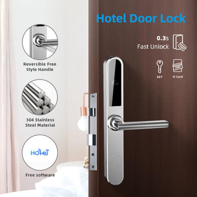 बिना चाबी के इलेक्ट्रिक RFID 30uA होटल के कमरे की सुरक्षा द्वार ताले 0
