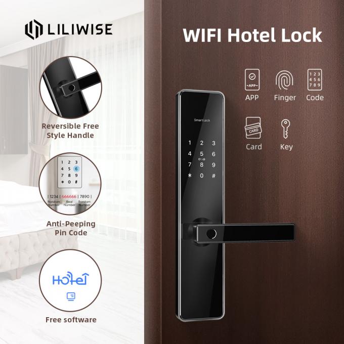 सुरक्षा मल्टी फंक्शनल होटल डोर लॉक पासवर्ड इंटेलिजेंट स्मार्ट डिजिटल फ़िंगरप्रिंट 4