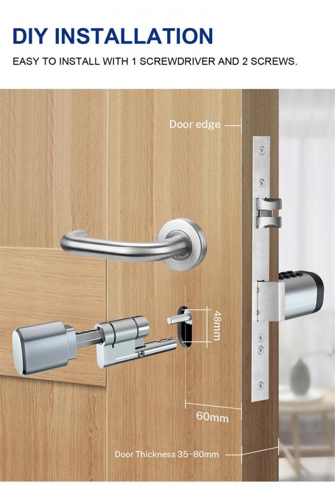 नई डिजाइन सुरक्षित और सुविधा डिजिटल स्मार्ट सिलेंडर दरवाजा ताला 4