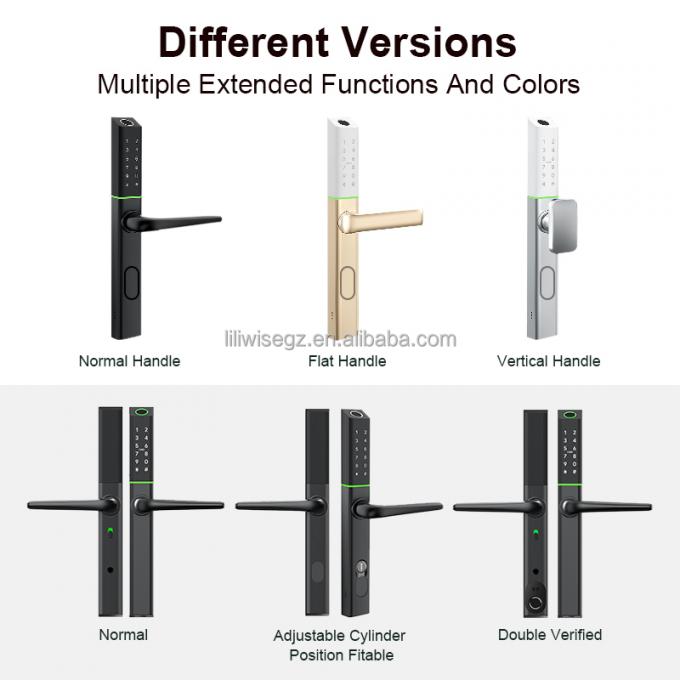 Liliwise Adjustable Cylinder Position Ultra-slim Smart Locks Aluminum Digital Electronic Smart Door Lock for 72mm 85mm 90mm 92mm 6