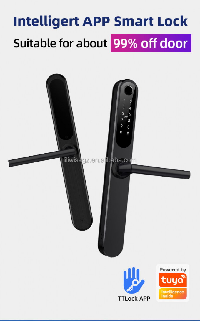 Liliwise Waterproof Alexa Aluminium Steel Ip66 Smart Door Lock Fingerprint Cerradura Electronica Ttlock Smart Locks With Wifi 2