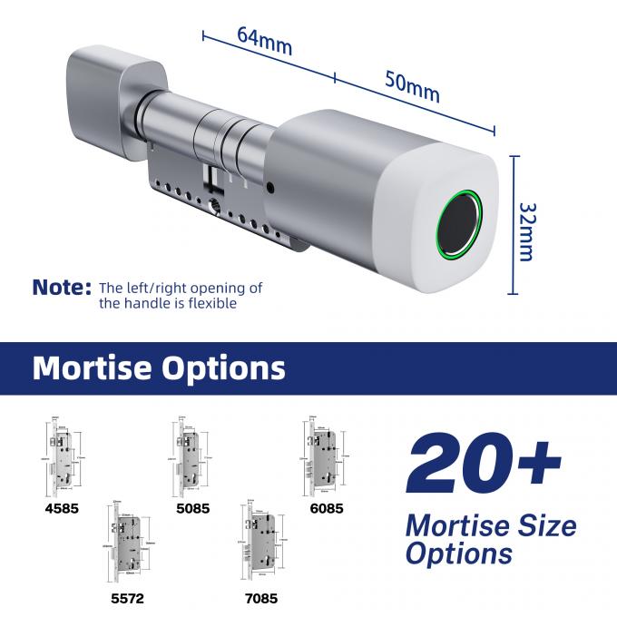 Liliwise फिंगरप्रिंट RFID कार्ड वाटरप्रूफ डोर लॉक एडजस्टेबल वाईफाई BLE Tuya Ttlock स्मार्ट सिलेंडर लॉक पुराने मैकेनिकल को बदलने के लिए 4